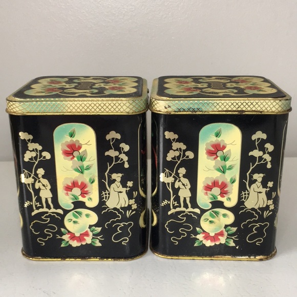 Vintage Pair Made In England Tea Tins - Picture 5 of 7